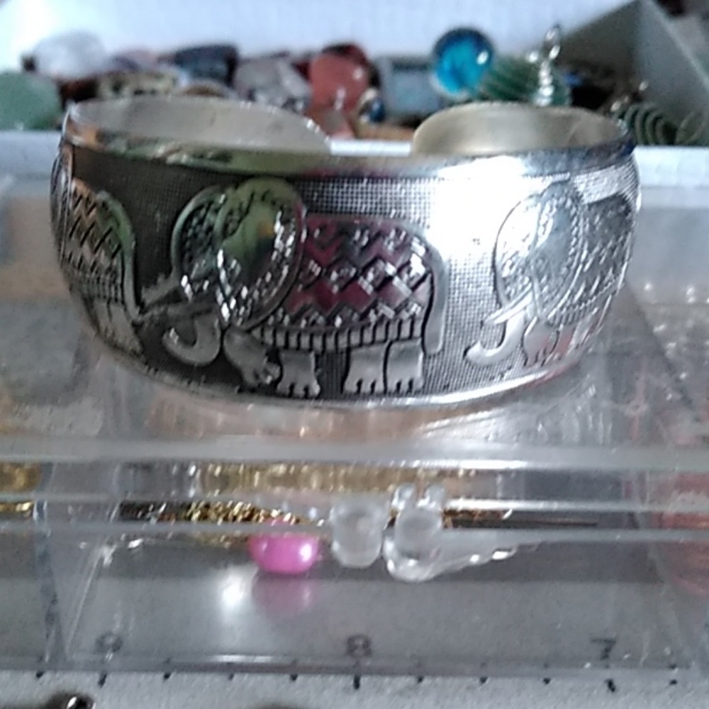 Silvertone bracelet.